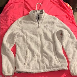 Women’s The North Face white fuzzy jacket